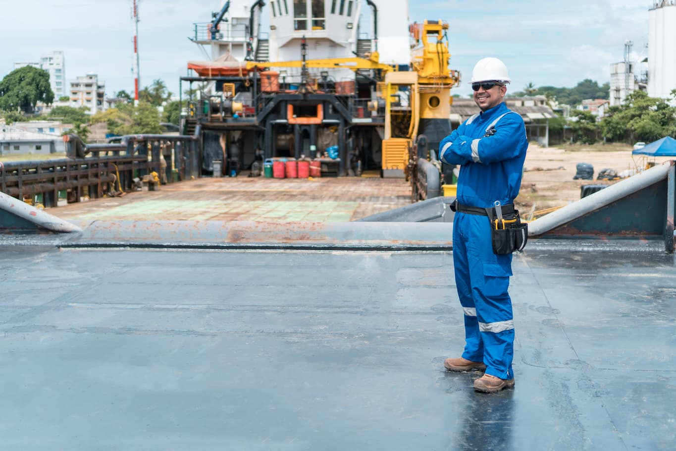 Working seafarer on ship